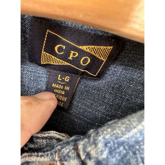 CPO Provisions Tactical Utility Denim L/S Button down Shirt Mens L Vintage Y2K - Picture 3 of 12